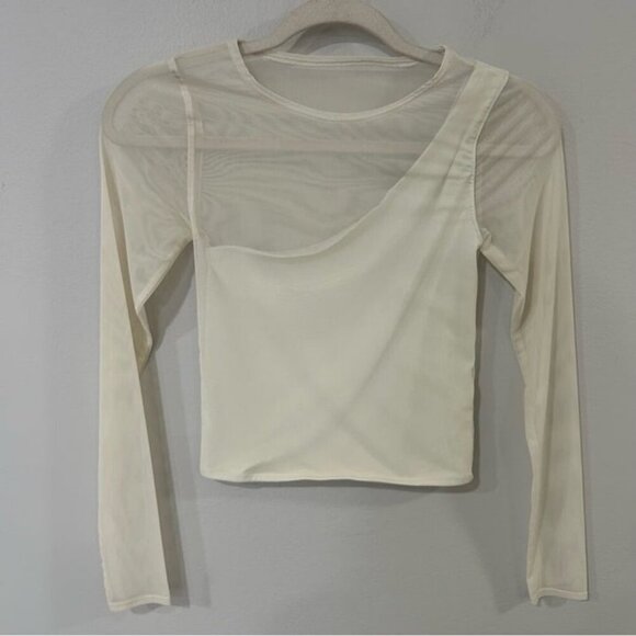 Abercrombie & Fitch Sheer Mesh Long Sleeve See Through Blouse Women’s Size XS - Picture 1 of 6
